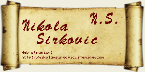 Nikola Sirković vizit kartica